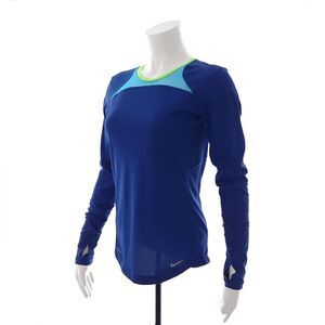 Nike Dri-Fit Crew Neck Long Sleeve Breathable Blue Athletic Shirt Womens Size XS